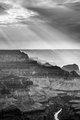 Day's End at Grand Canyon's Hopi Point (#4, black and white, vertical)