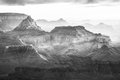 Sunset at Grand Canyon's Grand View Overlook (#3, black and white , horizontal)