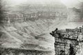 Sunrise at Grand Canyon's Mather Point Overlook (#5,black and white, horizontal)