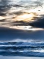 Surf Crashing at the Arctic Ocean Shore (#1, color, vertical)