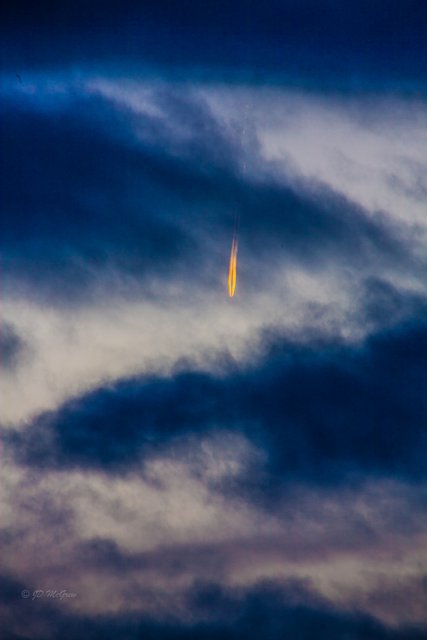 A Meteor Plummets Towards the Arctic Ocean Off Iceland