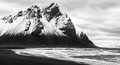 Mountains and Surf Together in Southern Iceland