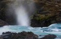 Salto Grande Waterfall and Mist, Parque Nacional Torres del Paine, Patagonia, Chile