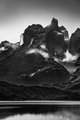 Cuernos del Paine from the Paine River at Weber Bridge #1, Parque National Torres del Paine, Patagonia, Chile