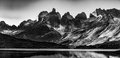 Cuernos del Paine from Paine River at Weber Bridge #3, Panorama, Parque National Torres del Paine, Patagonia, Chile