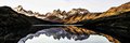 Cuernos del Paine from Paine River at Weber Bridge #6, Panorama, Parque National Torres del Paine,  Patagonia, Chile