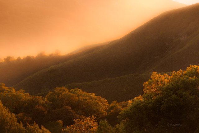 Sun Glows Brightly from Behind Big Sur Shoulders