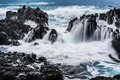Surf Flows Over a Rocky Shore