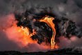 Lava Flowing Through Tunnel into Sea #1