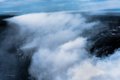 Clouds of Smoke Rise from Lava Flowing into the Sea, from Helicopter, #1