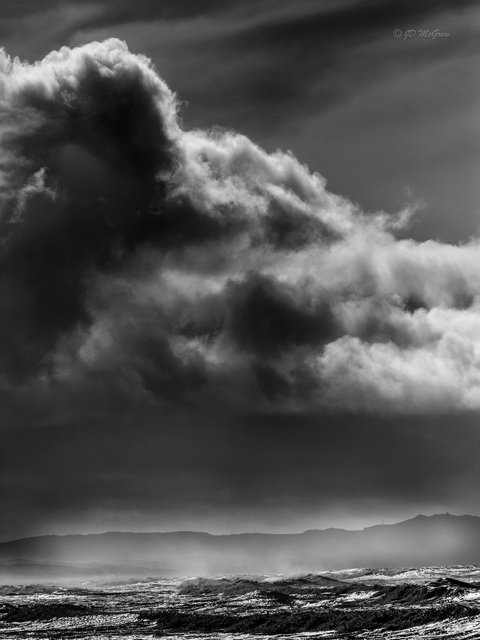 Clouds and Mist Over Surf at Kehoe Beach, Tomales Bay #2
