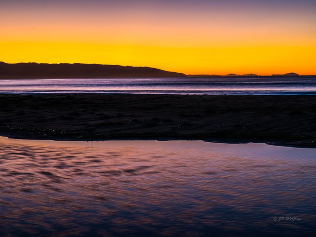 Sun-yellow Dawn at Drakes Beach, Tomales Bay #1
