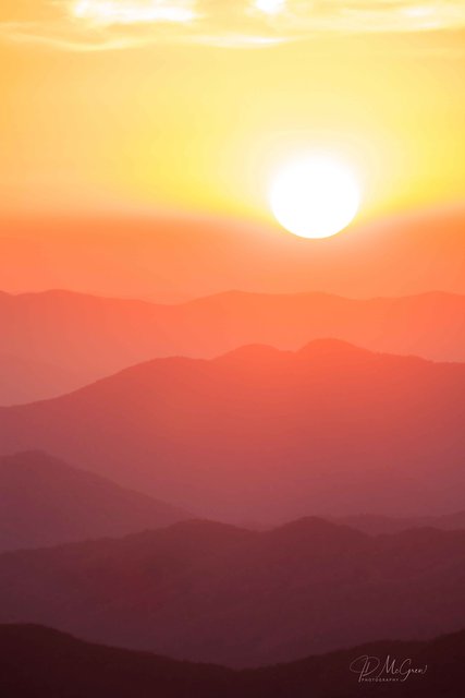 Ridgelines at Sunset in the Great Smokys, #2, vertical