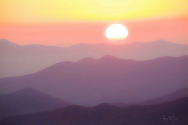 Ridgelines at Sunset in the Great Smokys, #4, horizontal