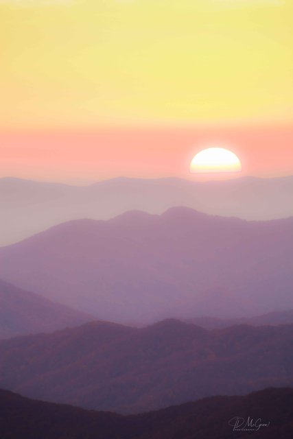Ridgelines at Sunset in the Great Smokys, #5, vertical