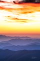 Sun Setting on Clouds, Peaks, Ridges at Clingman's Dome, #1, vertical