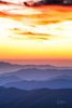 Sun Setting on Clouds, Peaks, Ridges at Clingman's Dome, #1, vertical