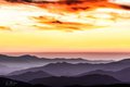 Sun Setting on Clouds, Peaks, Ridges at Clingman's Dome, #2, horizontal