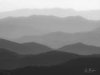 Misty Mountains on the Blue Ridge Parkway #1, horizontal, black and white