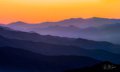 Misty Mountains on the Blue Ridge Parkway #2, Panorama, horizontal, color