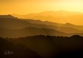 God's Rays and Glow in Gold on the Blue Ridge Parkway #2, panorama, horizontal, color