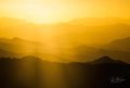 God's Rays and Glow in Gold on the Blue Ridge Parkway #4, panorama, horizontal, color