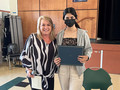 SILVAR Los Gatos-Saratoga District Chair Tammie Peters presented the Charitable Foundation scholarship award to Selin Kocalar, graduating senior from Leigh High School.
