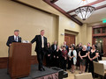 2002 California Association of REALTORS&reg; President Robert Bailey roasts Jim Hamilton.
