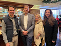 Past President Brett Caviness, treasurer Jeff Bell, LOs Gatos-Saratoga District Chair Tammie Peters and President-elect Eileen Giorgi