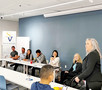 SILVAR Education Committee co-chair Tracey McNeely introduces the panel: (left to right) Brett Caviness, Liborio Millares, Paige Nguyen, Roshan Revankar, Lin-Lin Tsou-Otani and Karen Trolan.