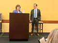 Leannah Hunt introduces CA  Assemblymember Marc Berman.