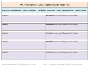 AAC Framework for Success Implementation Action Plan
