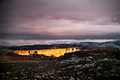 Golden light on rock wall... Arches National Park, Utah
